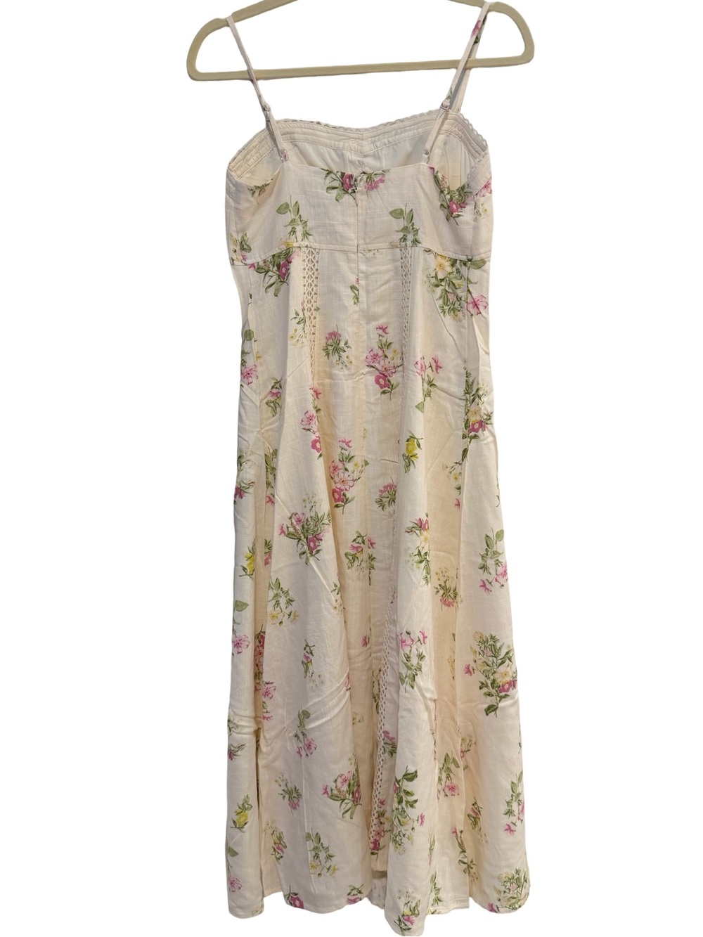 Caroline Constas Floral Crochet Inset Linen Maxi Dress XS NWT - Picture 4 of 10